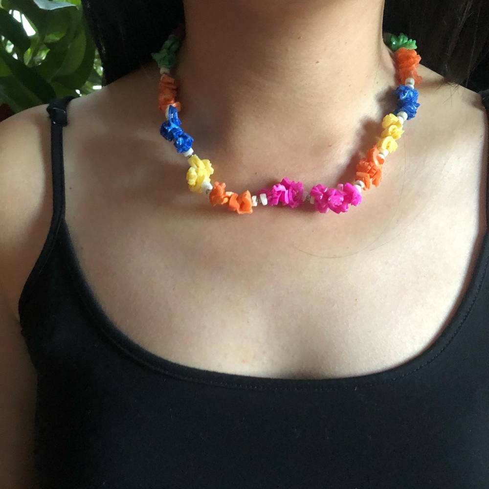 Rainbow Puka Shell Necklace Vintage NEW